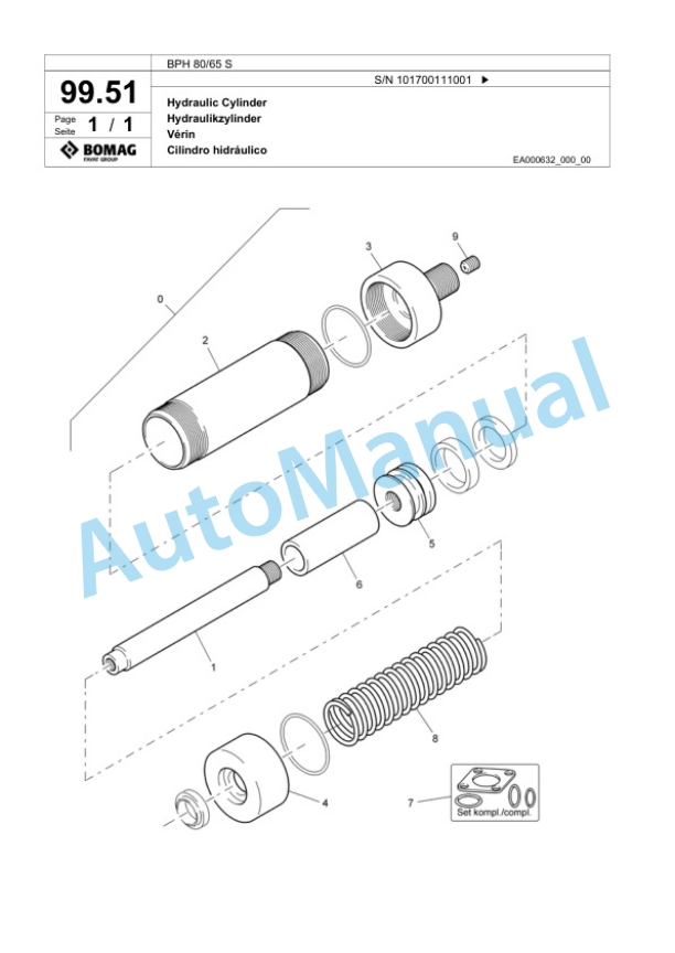 Bomag BPH 80-65 S Vibratory Plate Compactor Spare Parts Catalogue 00817602-5