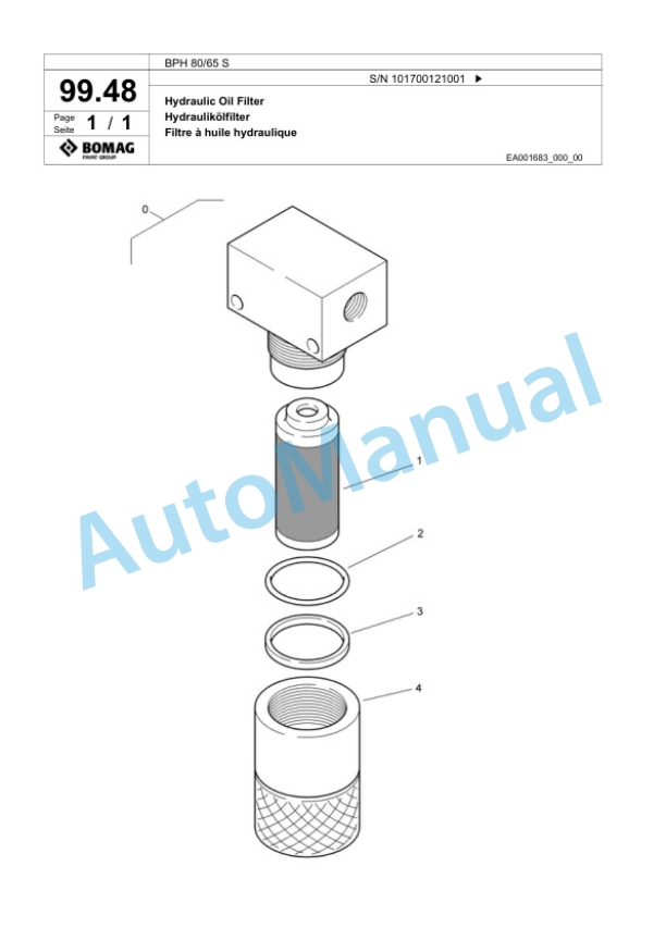 Bomag BPH 80-65 S Vibratory Plate Compactor Spare Parts Catalogue 00818011-4