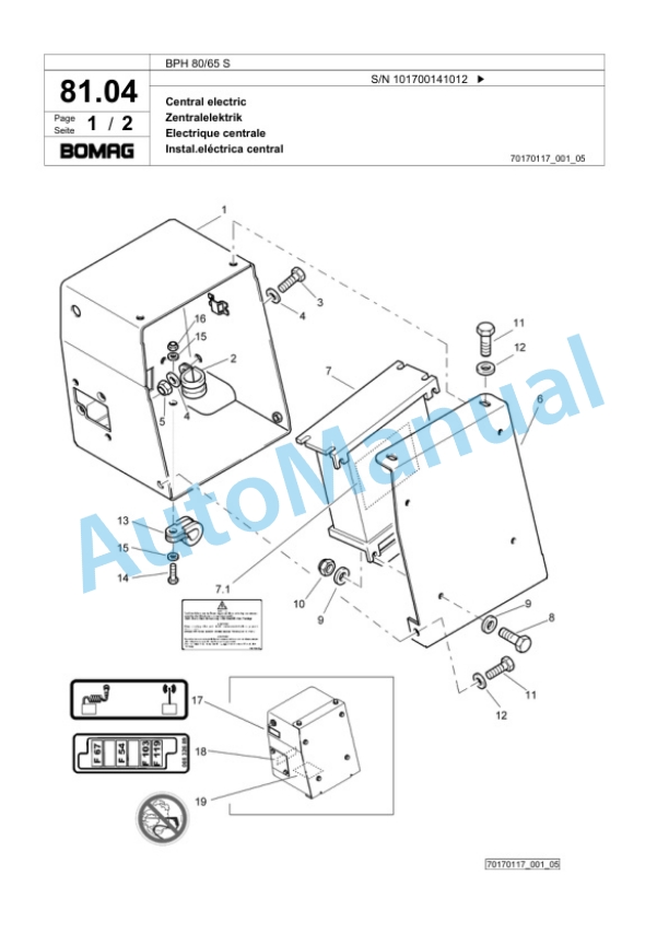 Bomag BPH 80-65 S Vibratory Plate Compactor Spare Parts Catalogue 00824255-3