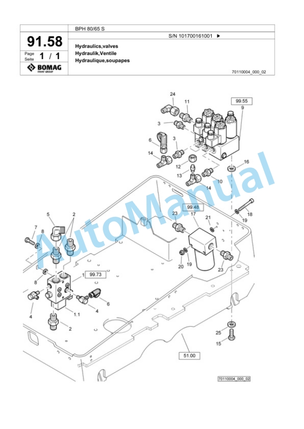 Bomag BPH 80-65 S Vibratory Plate Compactor Spare Parts Catalogue 00824367-4