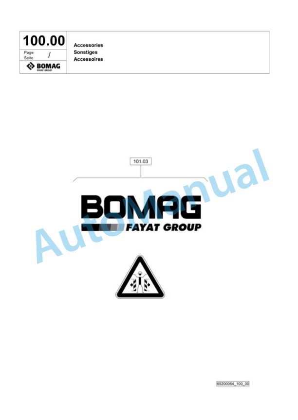 Bomag BPR 100-80 D Vibratory Plate Compactor Spare Parts Catalogue 00824379-5