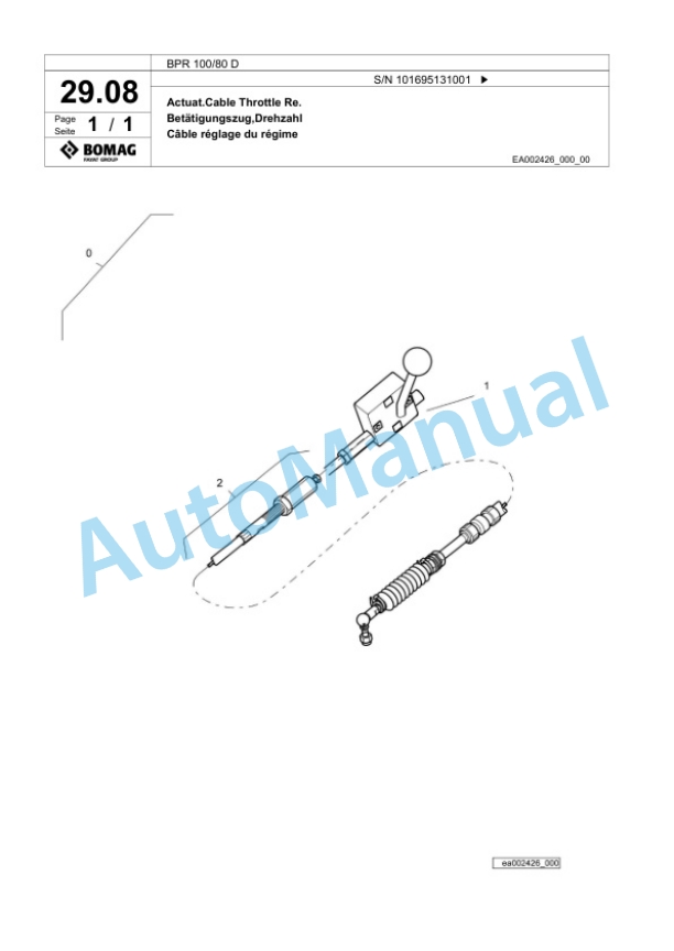Bomag BPR 100-80 D Vibratory Plate Compactor Spare Parts Catalogue 00825553-2