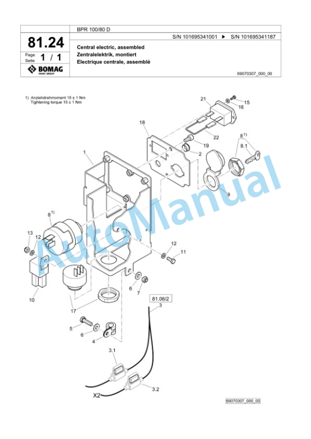 Bomag BPR 100-80 D Vibratory Plate Compactor Spare Parts Catalogue 00825795-4