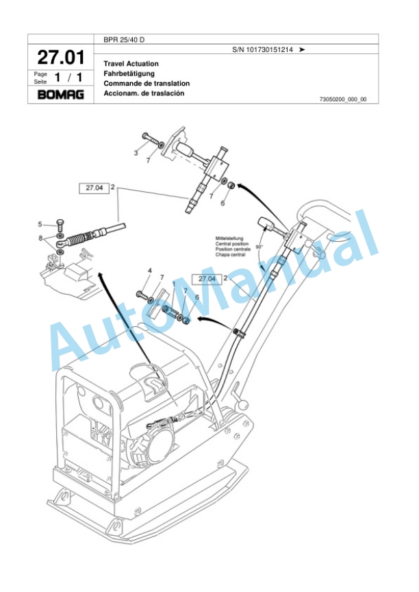 Bomag BPR 25-40 D Vibratory Plate Compactor Spare Parts Catalogue 00817433-3