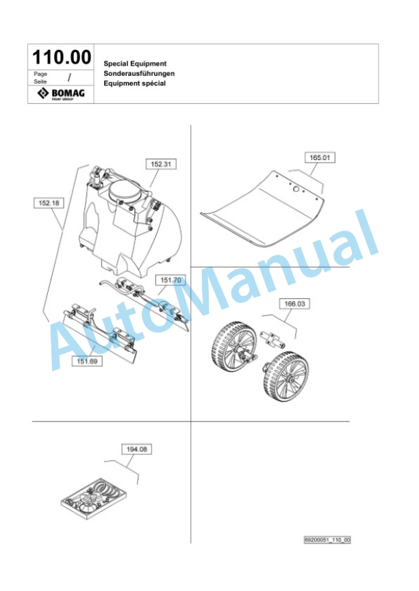 Bomag BPR 25-40 D Vibratory Plate Compactor Spare Parts Catalogue 00825813-5