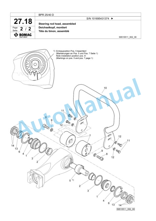 Bomag BPR 25-40 D Vibratory Plate Compactor Spare Parts Catalogue 00826509-2