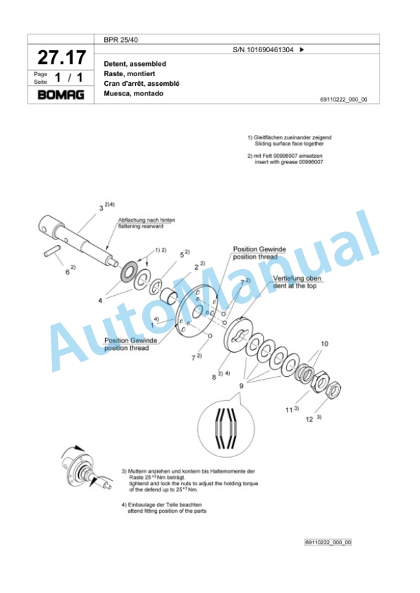Bomag BPR 25-40 Vibratory Plate Compactor Spare Parts Catalogue 00824077-2