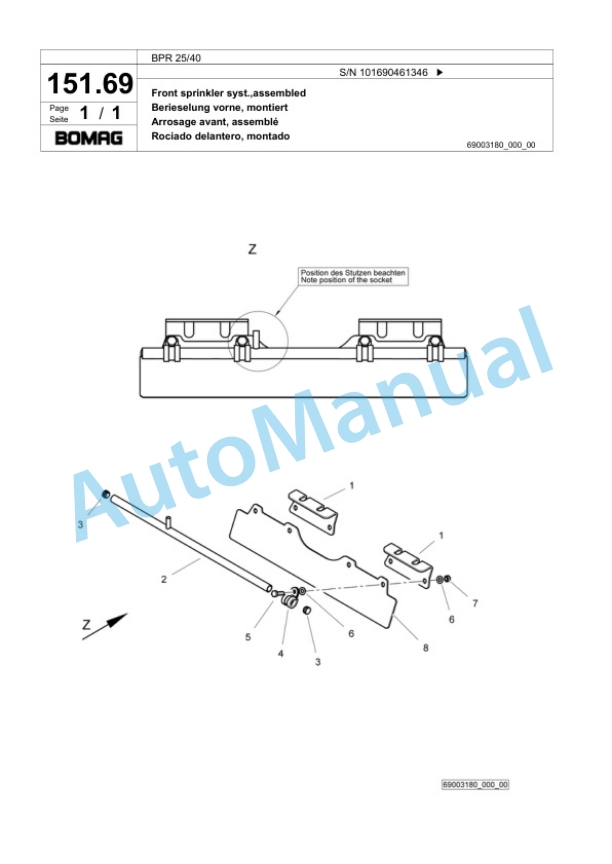 Bomag BPR 25-40 Vibratory Plate Compactor Spare Parts Catalogue 00824077-5