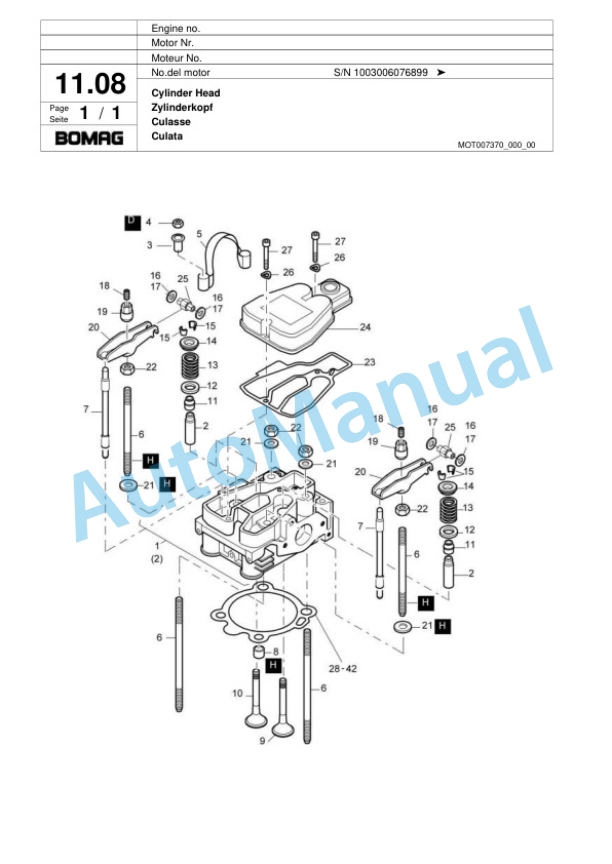 Bomag BPR 25-45 D-3 Vibratory Plate Compactor Spare Parts Catalogue 00818269-2
