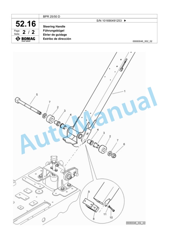Bomag BPR 25-50 D Vibratory Plate Compactor Spare Parts Catalogue 00818405-3