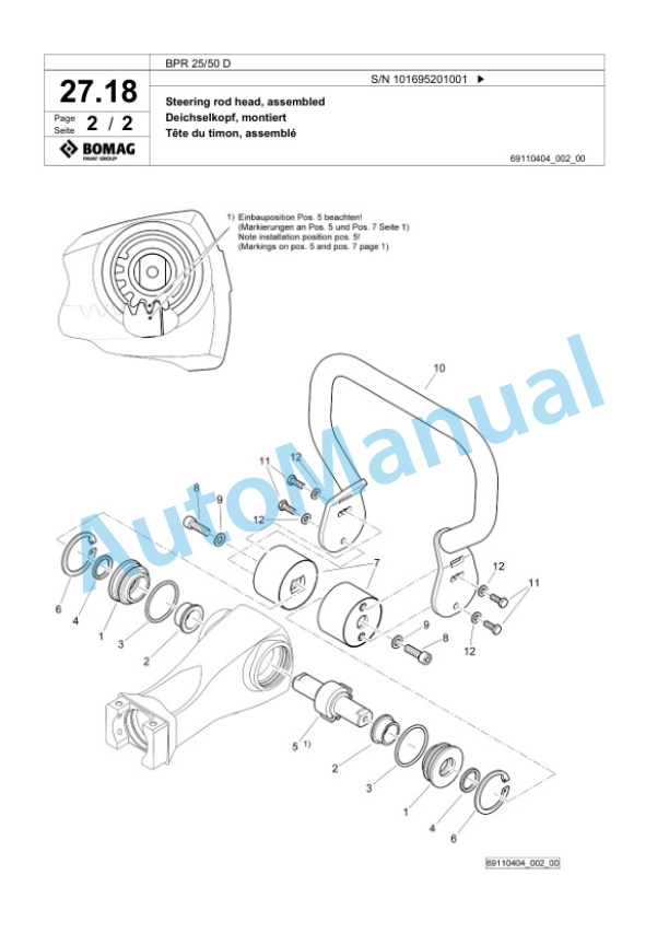 Bomag BPR 25-50 D Vibratory Plate Compactor Spare Parts Catalogue 00825781-2
