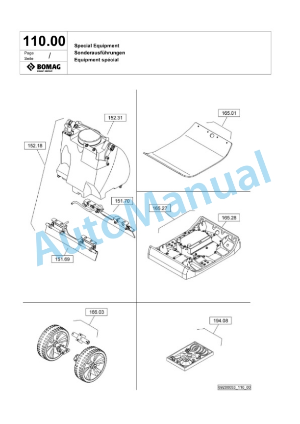 Bomag BPR 25-50 D Vibratory Plate Compactor Spare Parts Catalogue 00825781-4