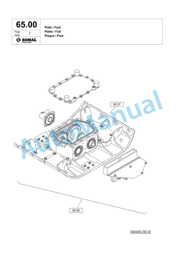 Bomag BPR 25-50 Vibratory Plate Compactor Spare Parts Catalogue 00824307-2