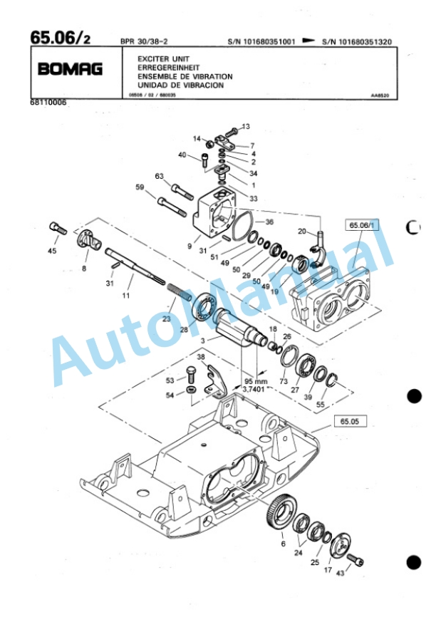 Bomag BPR 30-38-2, BPR 35-38-2 Vibratory Plate Compactor Spare Parts Catalogue 00810115-4