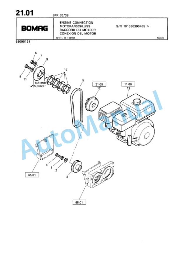 Bomag BPR 30-38, BPR 35-38 Vibratory Plate Compactor Spare Parts Catalogue 00813344-2