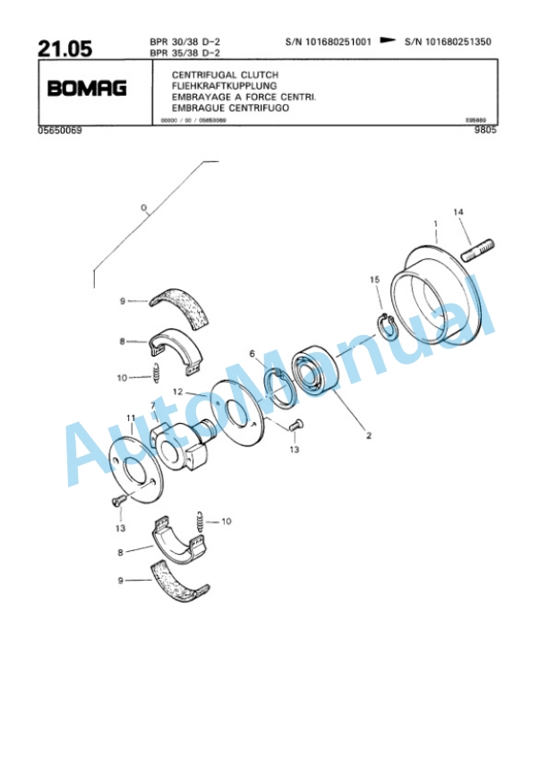 Bomag BPR 30-38 D-2, BPR 35-38 D-2 Vibratory Plate Compactor Spare Parts Catalogue 00810114-4