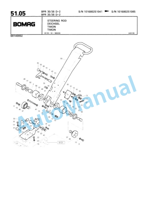 Bomag BPR 30-38 D-2, BPR 35-38 D-2 Vibratory Plate Compactor Spare Parts Catalogue 00810114-5
