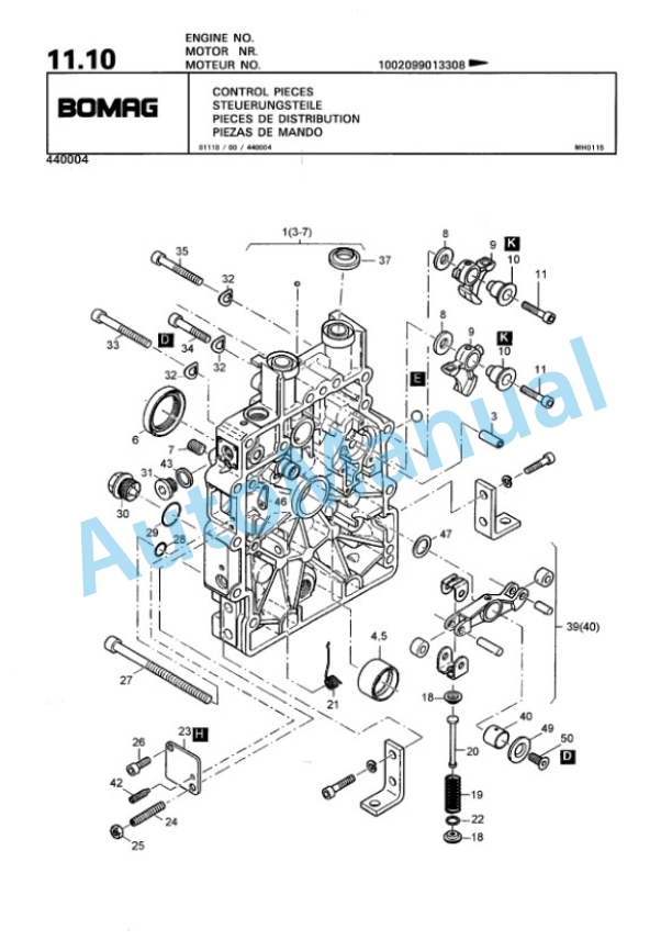 Bomag BPR 30-38 D-3, BPR 35-38 D-3 Vibratory Plate Compactor Spare Parts Catalogue 00811418-2
