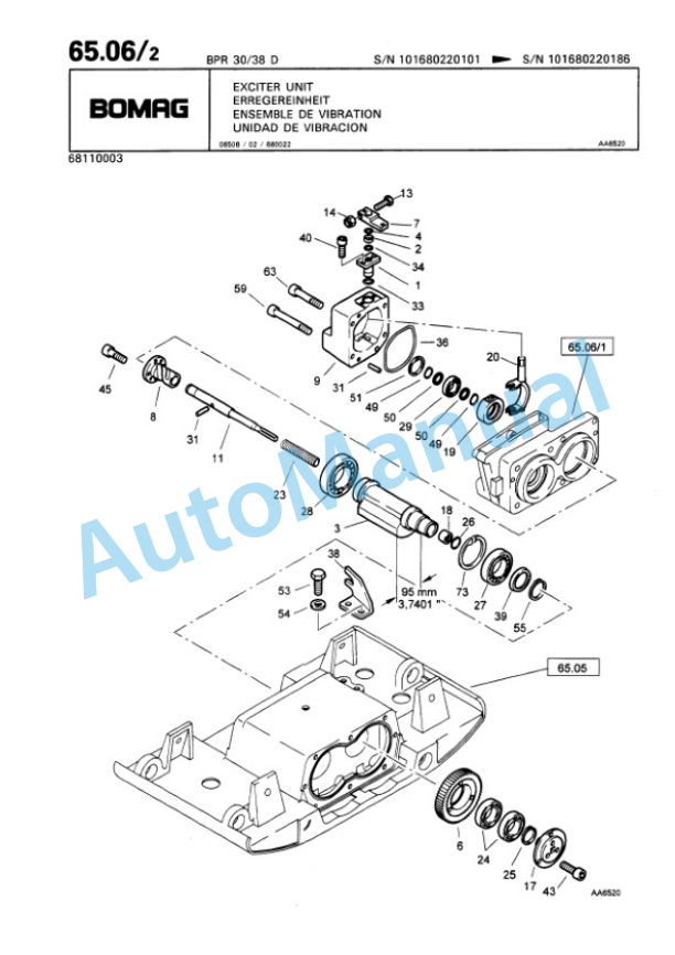 Bomag BPR 30-38 D, BPR 35-38 D Vibratory Plate Compactor Spare Parts Catalogue 00810210-3