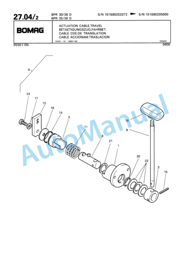 Bomag BPR 30-38 D, BPR 35-38 D Vibratory Plate Compactor Spare Parts Catalogue 00813343-2