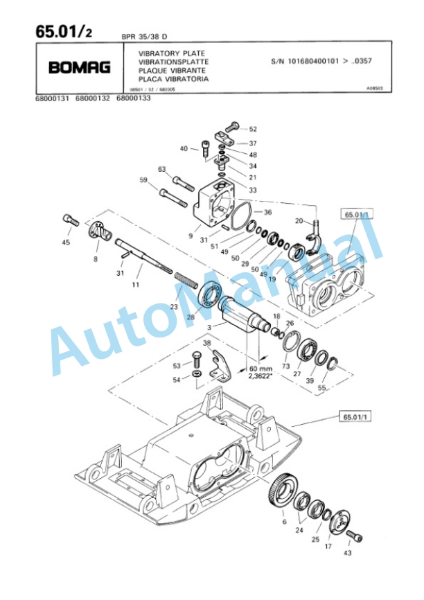 Bomag BPR 30-38 D, BPR 35-38 D Vibratory Plate Compactor Spare Parts Catalogue 00813503-4