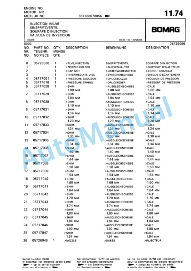 Bomag BPR 30-38 D Vibratory Plate Compactor Spare Parts Catalogue 00813345-2