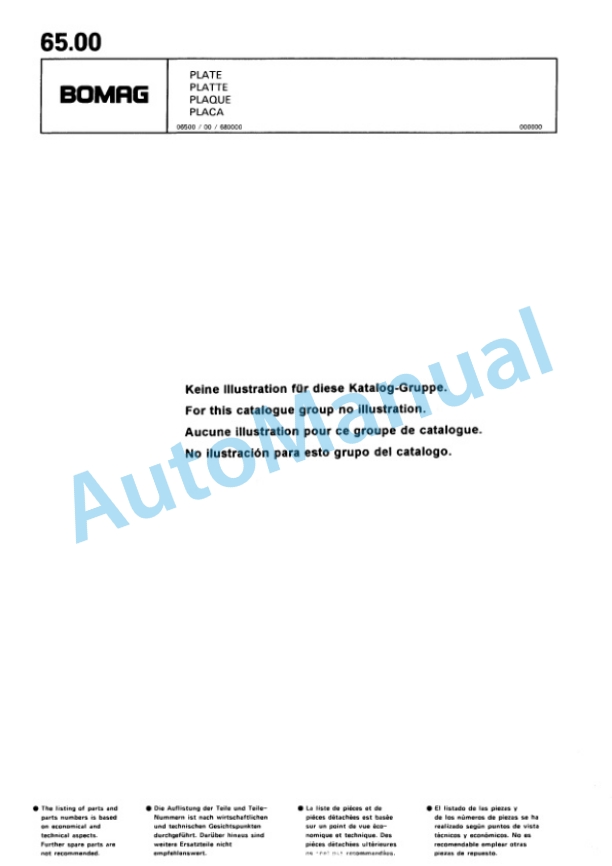 Bomag BPR 30-38 D Vibratory Plate Compactor Spare Parts Catalogue 00813345-4