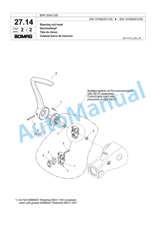 Bomag BPR 35-42 D-E Vibratory Plate Compactor Spare Parts Catalogue 00818759-2