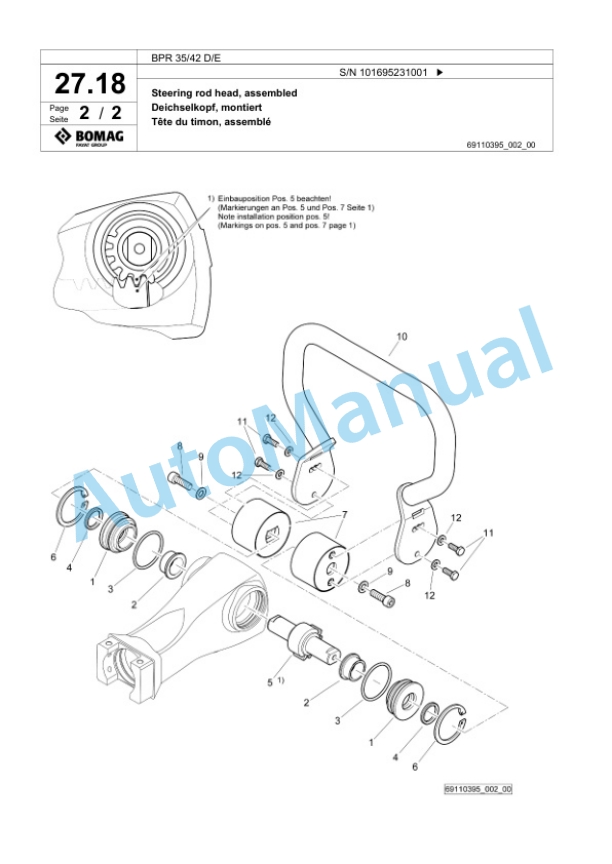 Bomag BPR 35-42 D-E Vibratory Plate Compactor Spare Parts Catalogue 00825807-2