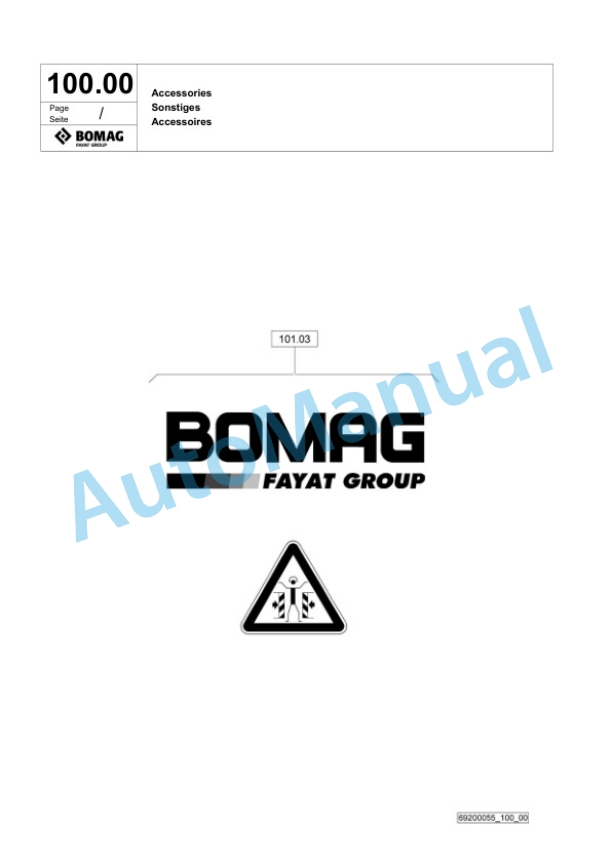 Bomag BPR 35-42 D-E Vibratory Plate Compactor Spare Parts Catalogue 00826515-5
