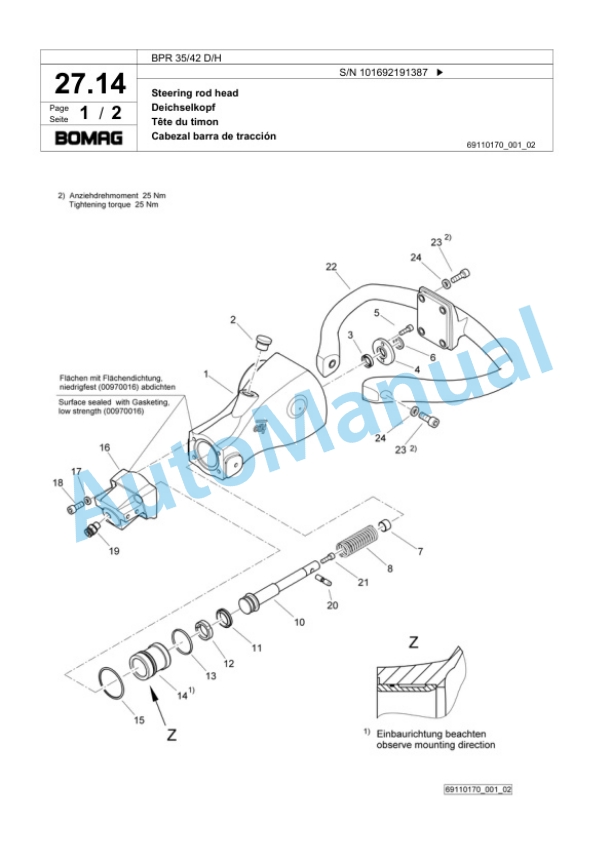 Bomag BPR 35-42 D-H Vibratory Plate Compactor Spare Parts Catalogue 00818757-2