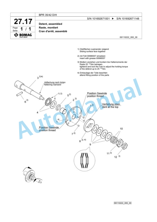 Bomag BPR 35-42 D-H Vibratory Plate Compactor Spare Parts Catalogue 00824767-2