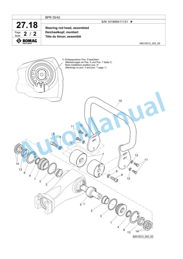 Bomag BPR 35-42 Vibratory Plate Compactor Spare Parts Catalogue 00826397-2