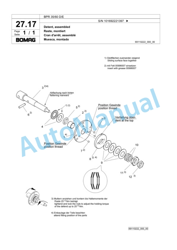 Bomag BPR 35-60 D-E Vibratory Plate Compactor Spare Parts Catalogue 00818763-2