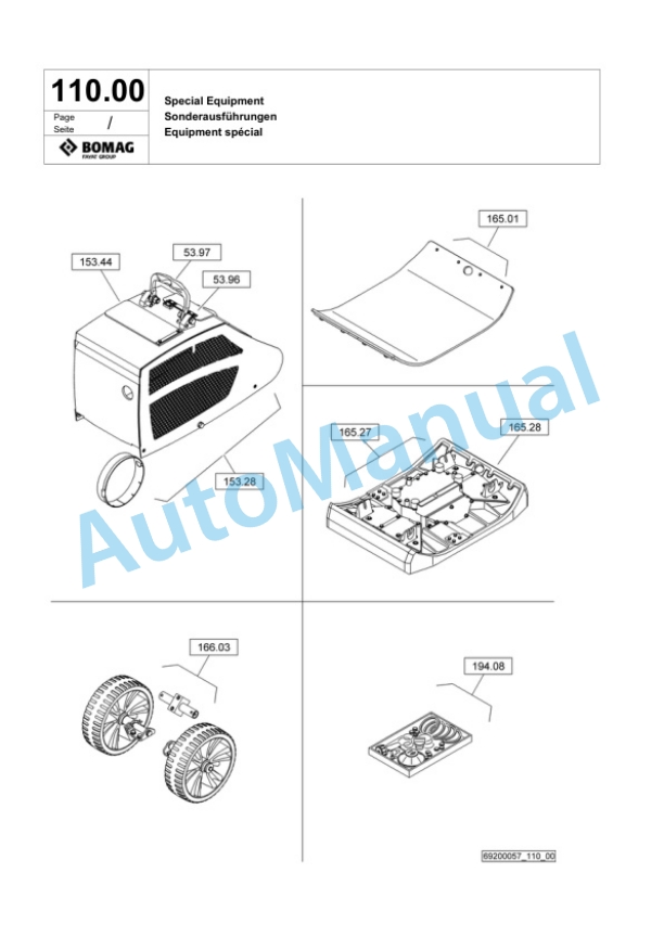 Bomag BPR 35-60 D-H Vibratory Plate Compactor Spare Parts Catalogue 00824791-5