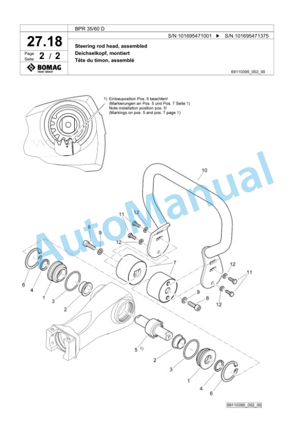 Bomag BPR 35-60 D Vibratory Plate Compactor Spare Parts Catalogue 00826517-2