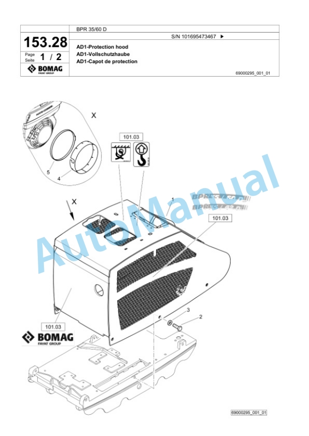 Bomag BPR 35-60 D Vibratory Plate Compactor Spare Parts Catalogue 00826517-5
