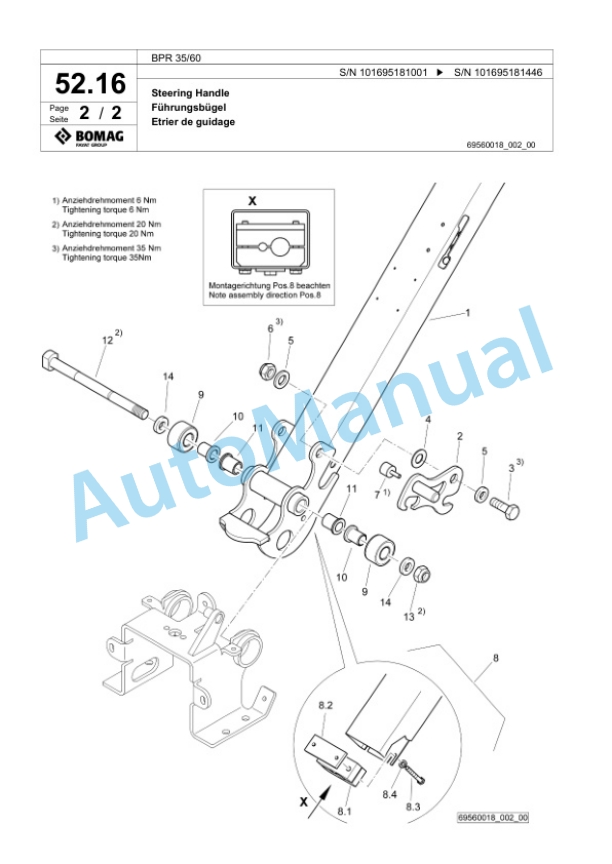 Bomag BPR 35-60 Vibratory Plate Compactor Spare Parts Catalogue 00825815-2