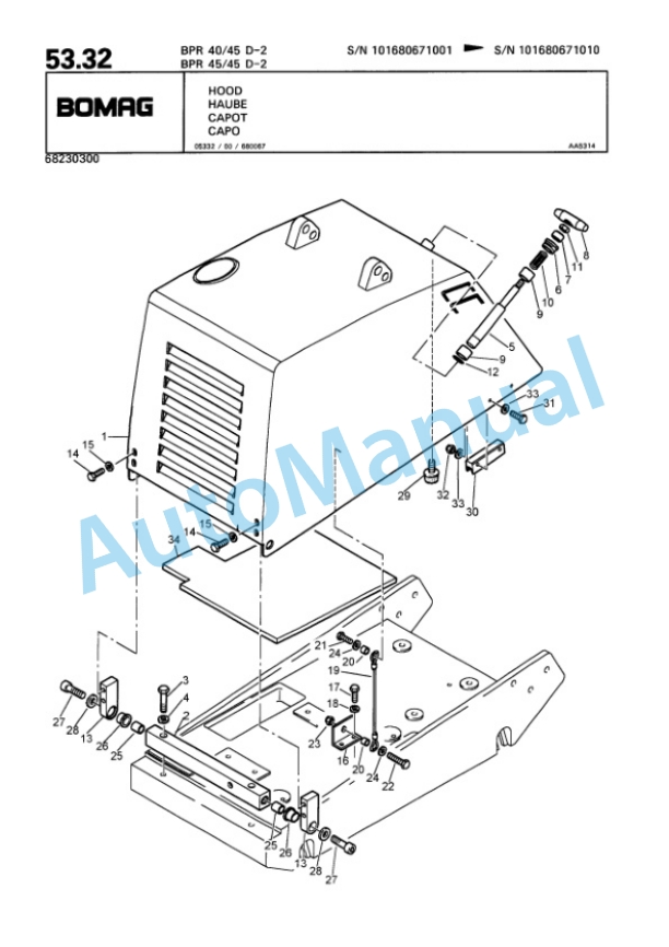 Bomag BPR 40-45 D-2, BPR 45-45 D-2 Vibratory Plate Compactor Spare Parts Catalogue 00819907-3