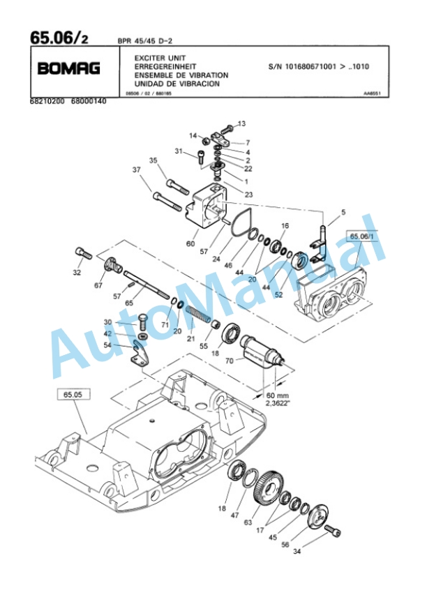 Bomag BPR 40-45 D-2, BPR 45-45 D-2 Vibratory Plate Compactor Spare Parts Catalogue 00819907-4