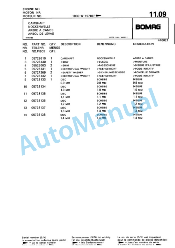 Bomag BPR 40-45 D-3, BPR 45-45 D-3 Vibratory Plate Compactor Spare Parts Catalogue 00811421-2