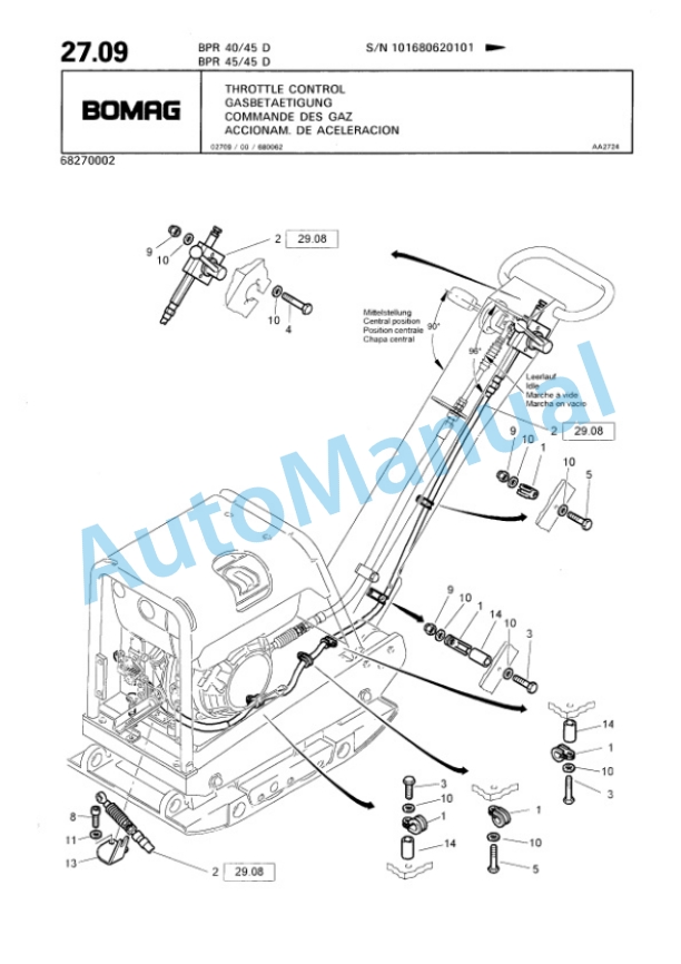 Bomag BPR 40-45 D, BPR 45-45 D Vibratory Plate Compactor Spare Parts Catalogue 00810215-2
