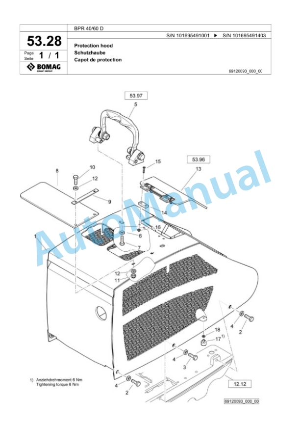 Bomag BPR 40-60 D Vibratory Plate Compactor Spare Parts Catalogue 00826521-3