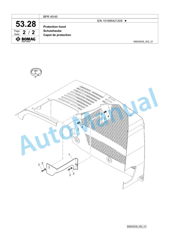 Bomag BPR 45-45 Vibratory Plate Compactor Spare Parts Catalogue 00826547-2