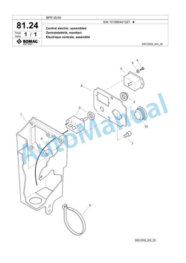 Bomag BPR 45-45 Vibratory Plate Compactor Spare Parts Catalogue 00826547-4