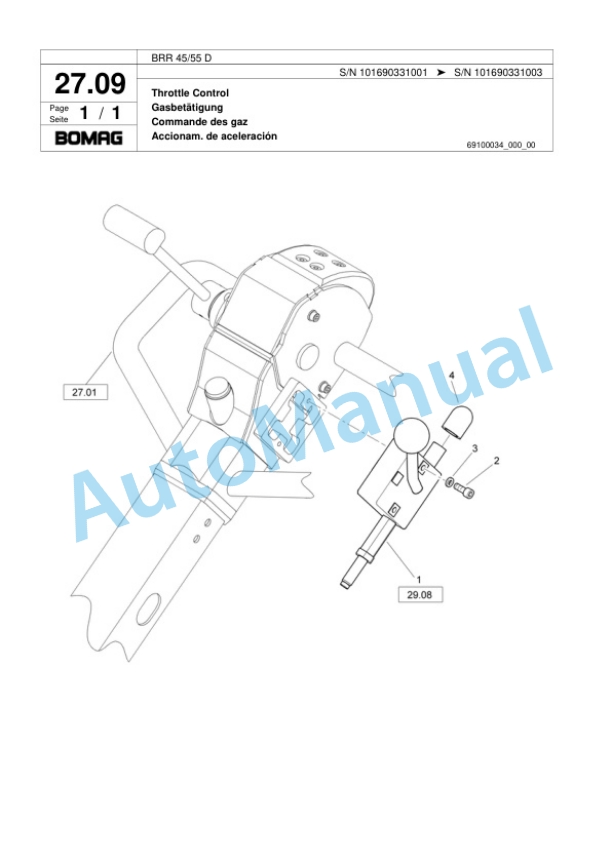 Bomag BPR 45-55 D Vibratory Plate Compactor Spare Parts Catalogue 00817903-2