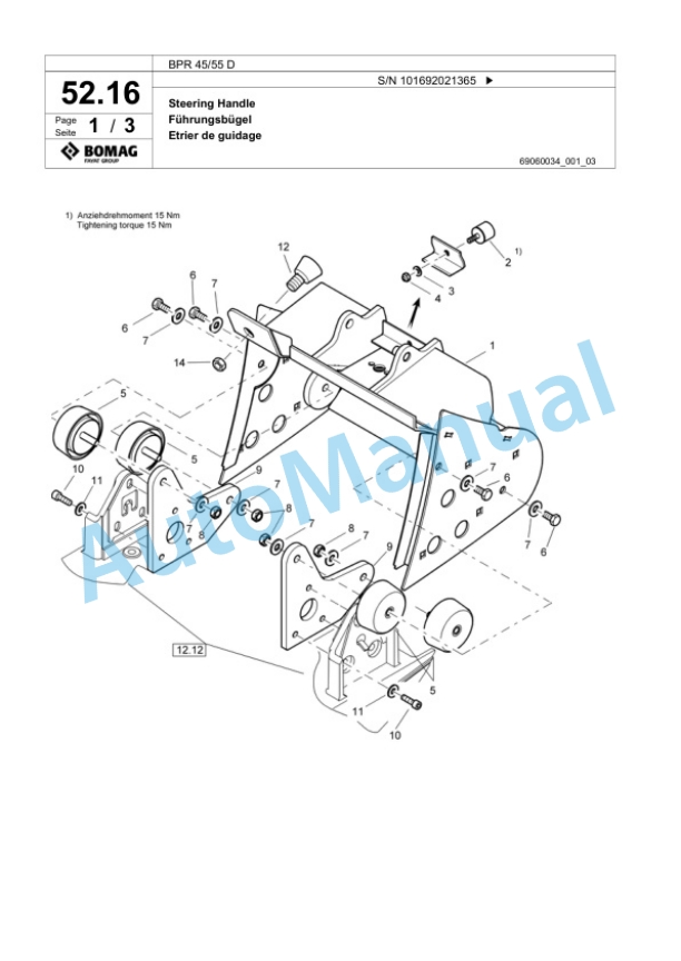 Bomag BPR 45-55 D Vibratory Plate Compactor Spare Parts Catalogue 00817979-2