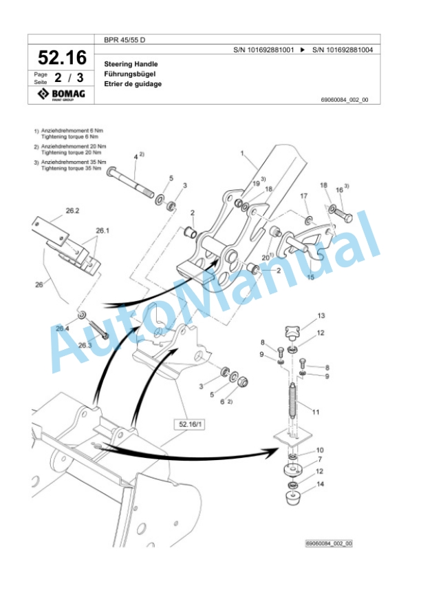 Bomag BPR 45-55 D Vibratory Plate Compactor Spare Parts Catalogue 00825015-2