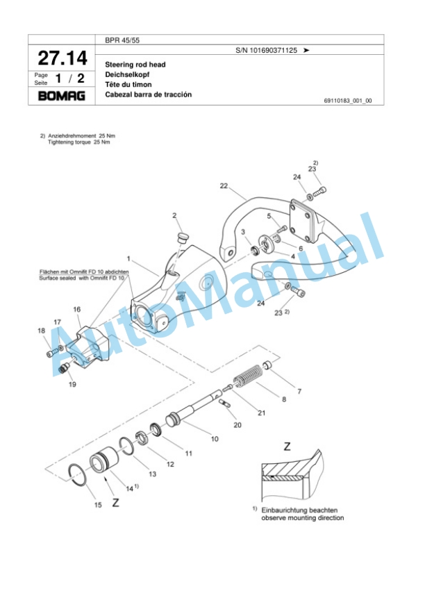 Bomag BPR 45-55 Vibratory Plate Compactor Spare Parts Catalogue 00817917-2