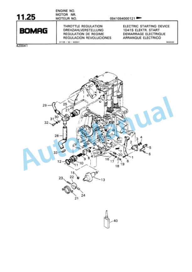 Bomag BPR 50-52 D-2. BPR 55-52 D-2, BPR 60-52 D-2 Vibratory Plate Compactor Spare Parts Catalogue 00811350-3